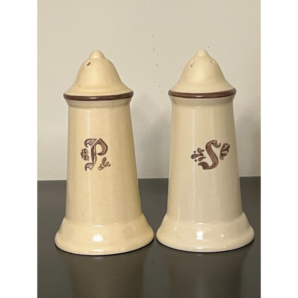 Vintage Pfaltzgraff - Village - Salt & Pepper Shaker Set w/ Stoppers